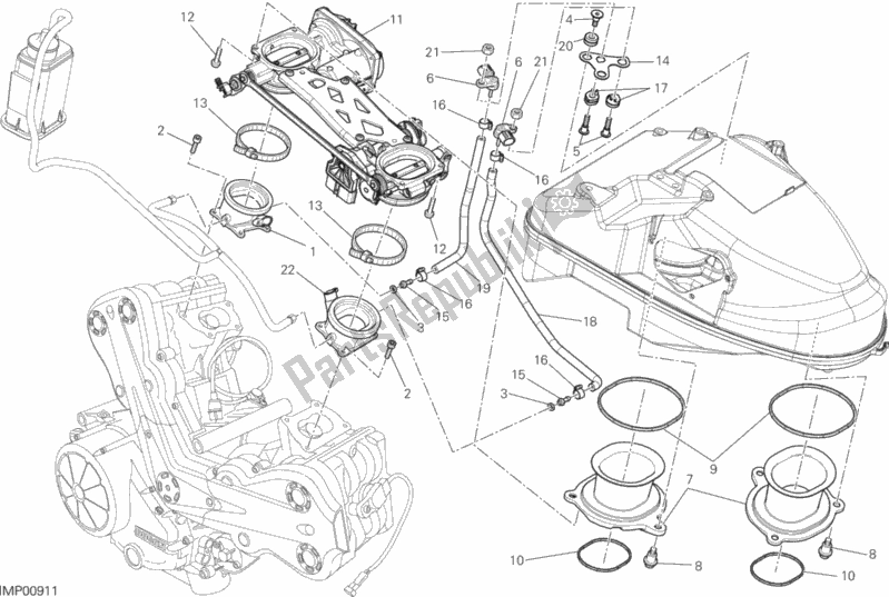 Todas as partes de Corpo Do Acelerador do Ducati Diavel Carbon FL USA 1200 2017